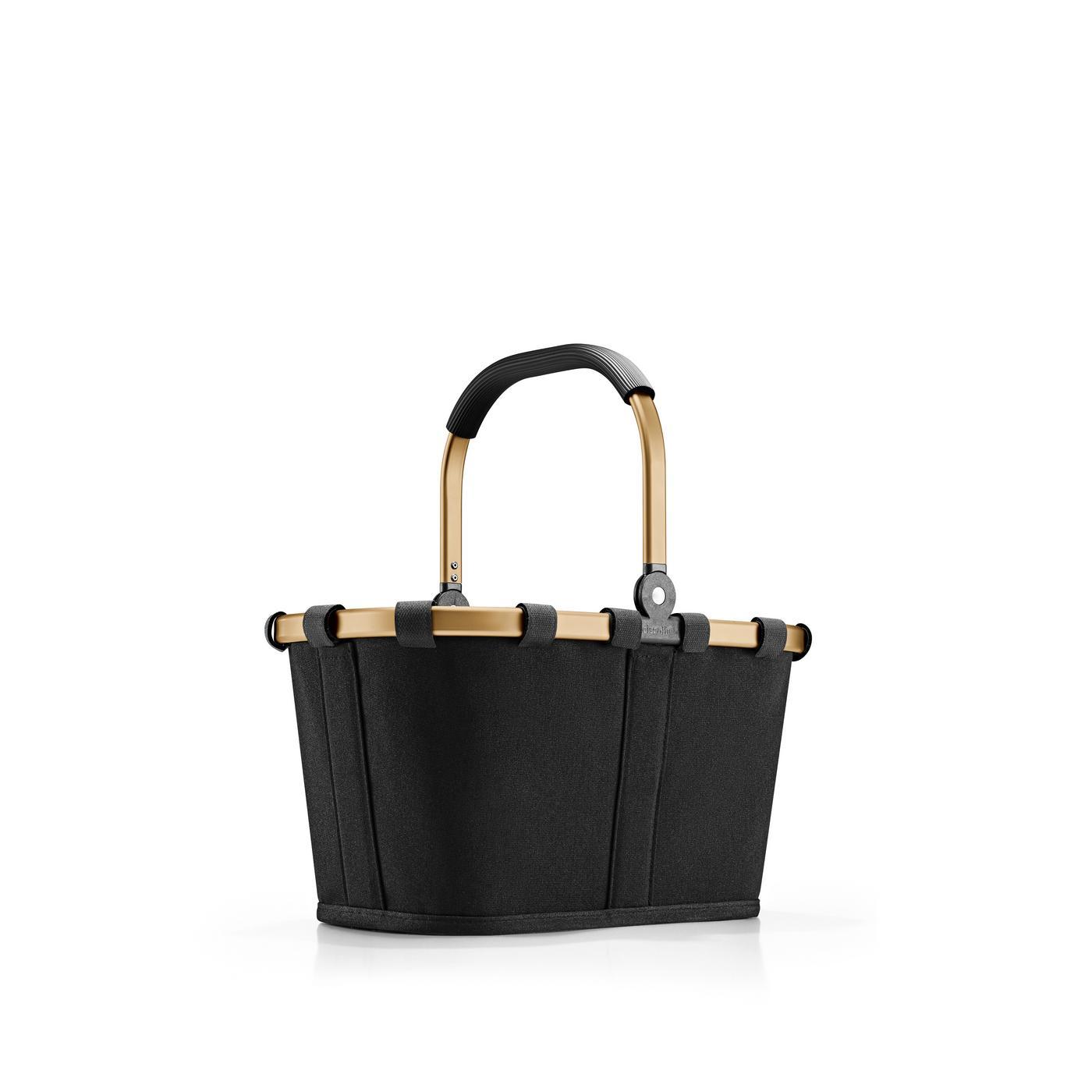 Reisenthel CARRYBAG XS in Farbe onyx gold, handtasche, schwarz, strukturierte form, goldener griff, crossbody tasche
