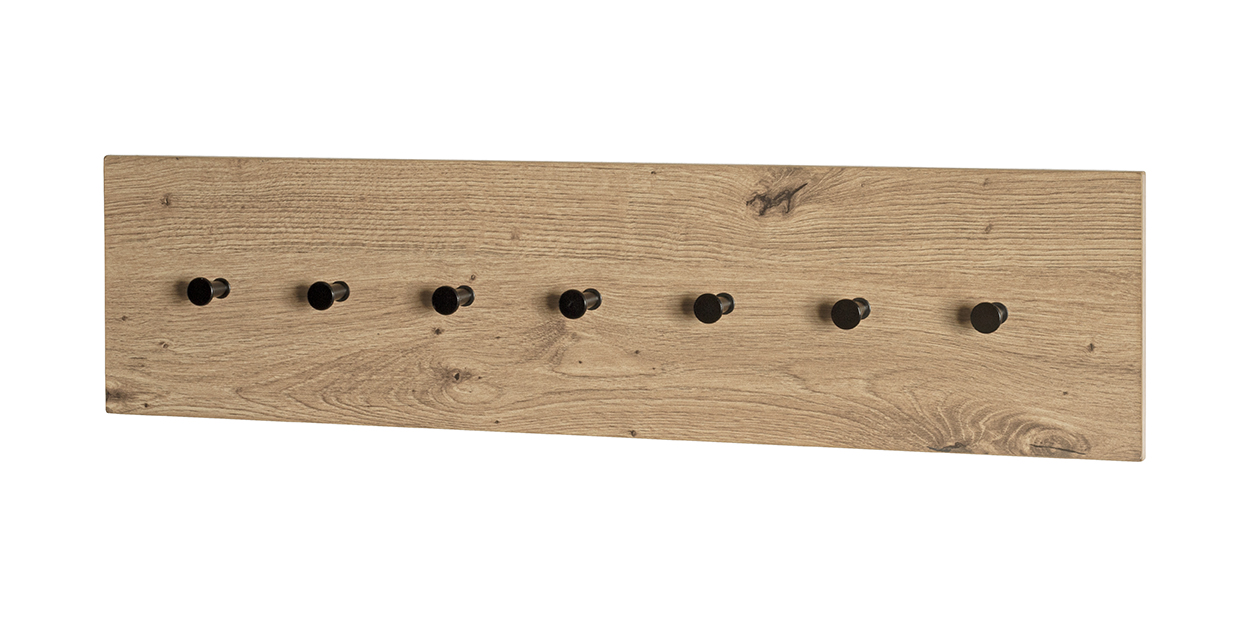 Wandgarderobe in Mehrfarbig, Brett, Holz, Garderobenleiste, Haken, rustikal