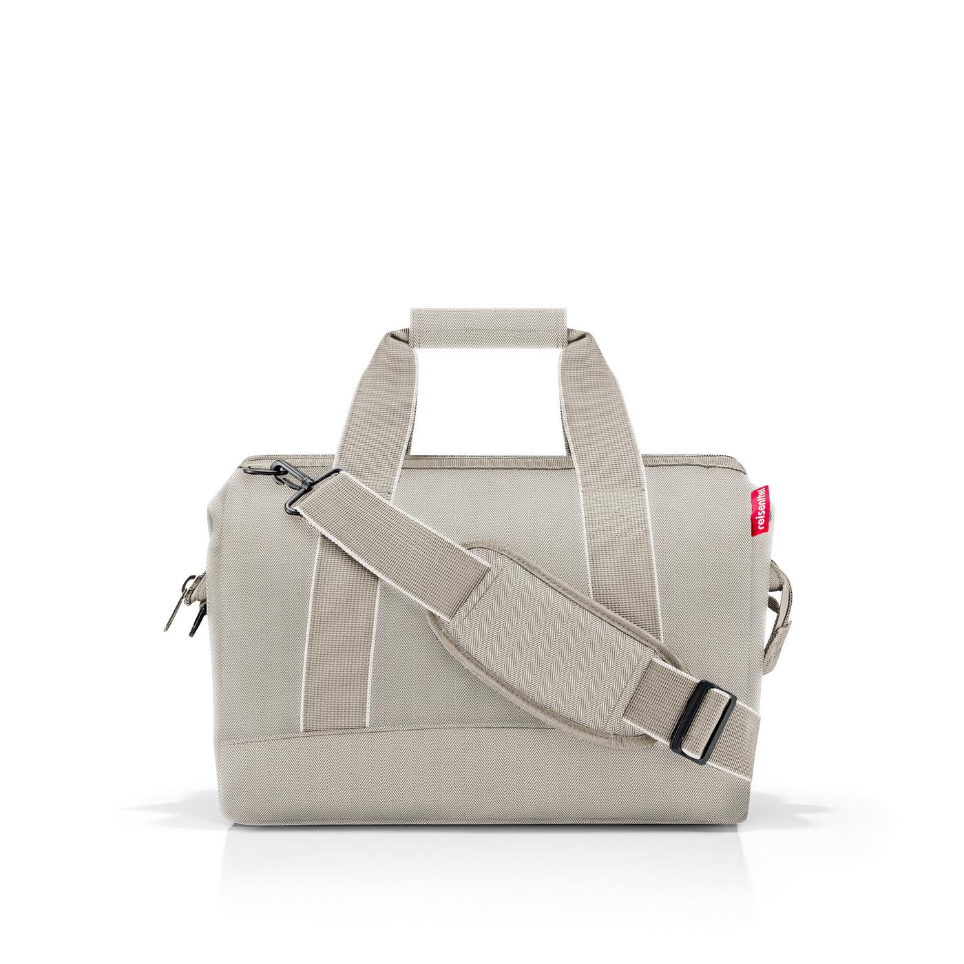 Reisenthel ALLROUNDER M in Farbe herringbone sand, Schultertasche, Tragetasche, Beige, Strukturiert, verstellbarer Gurt