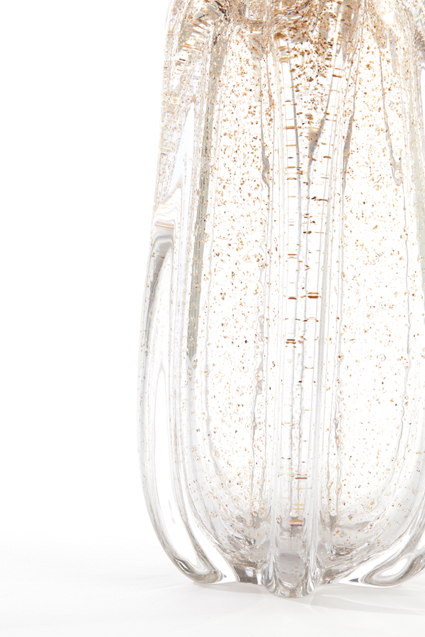 Vase MURELLA in Glas klar + Flitter sand