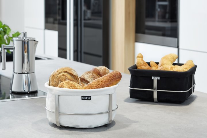 GEFU Brotkorb BRUNCH in Farbe schwarz/silber
