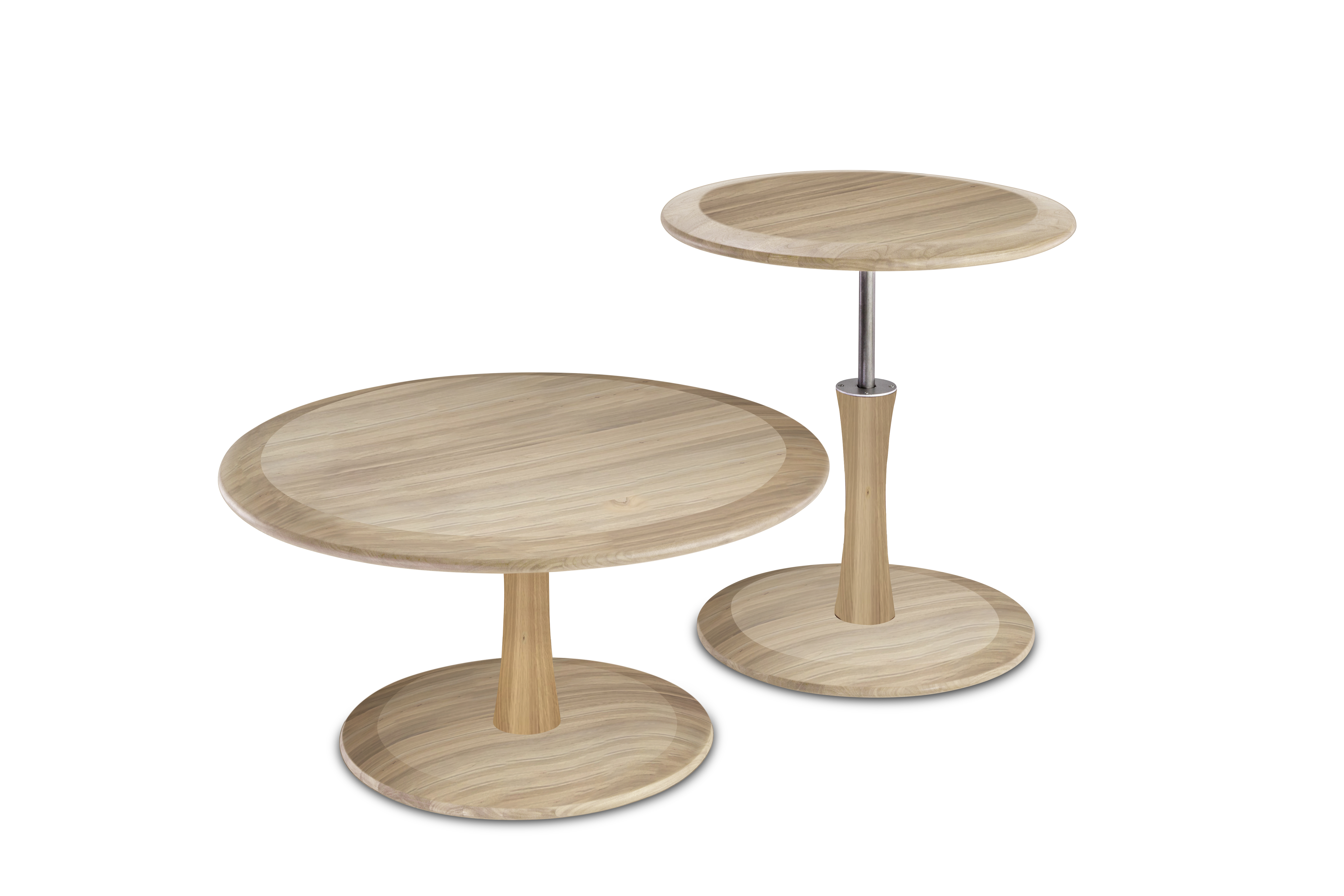 Hasse Möbel Collection Beistelltisch Ø ca. 60 cm, Höhe ca. 40 cm in Asteiche massiv/Asteiche massiv