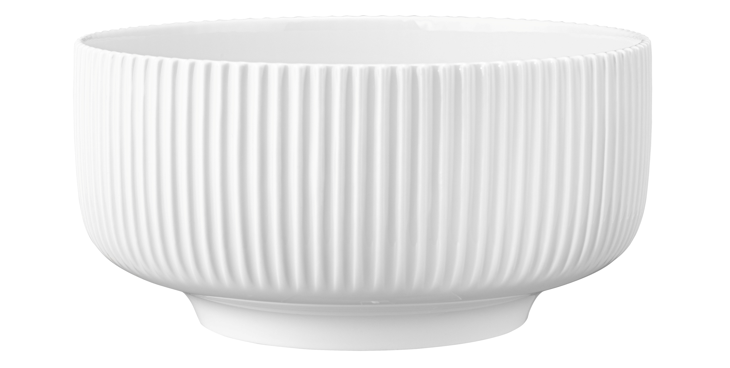 Seltmann Weiden Schüssel rund 20cm Sento Wave 3 , Porzellan-Schale, weiße Schale, gerillte Oberfläche, Sockelboden, Keramikschüssel