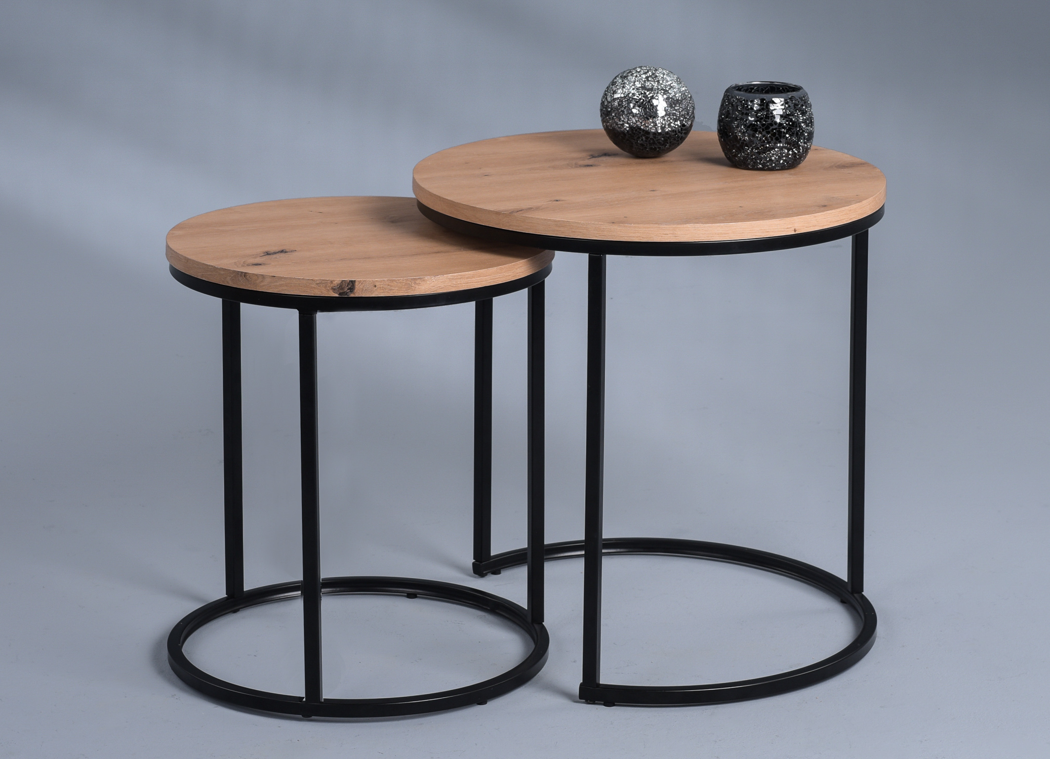 M2 Kollektion 2-Satztisch Denver in Artisaneiche Nachbildung/Metall