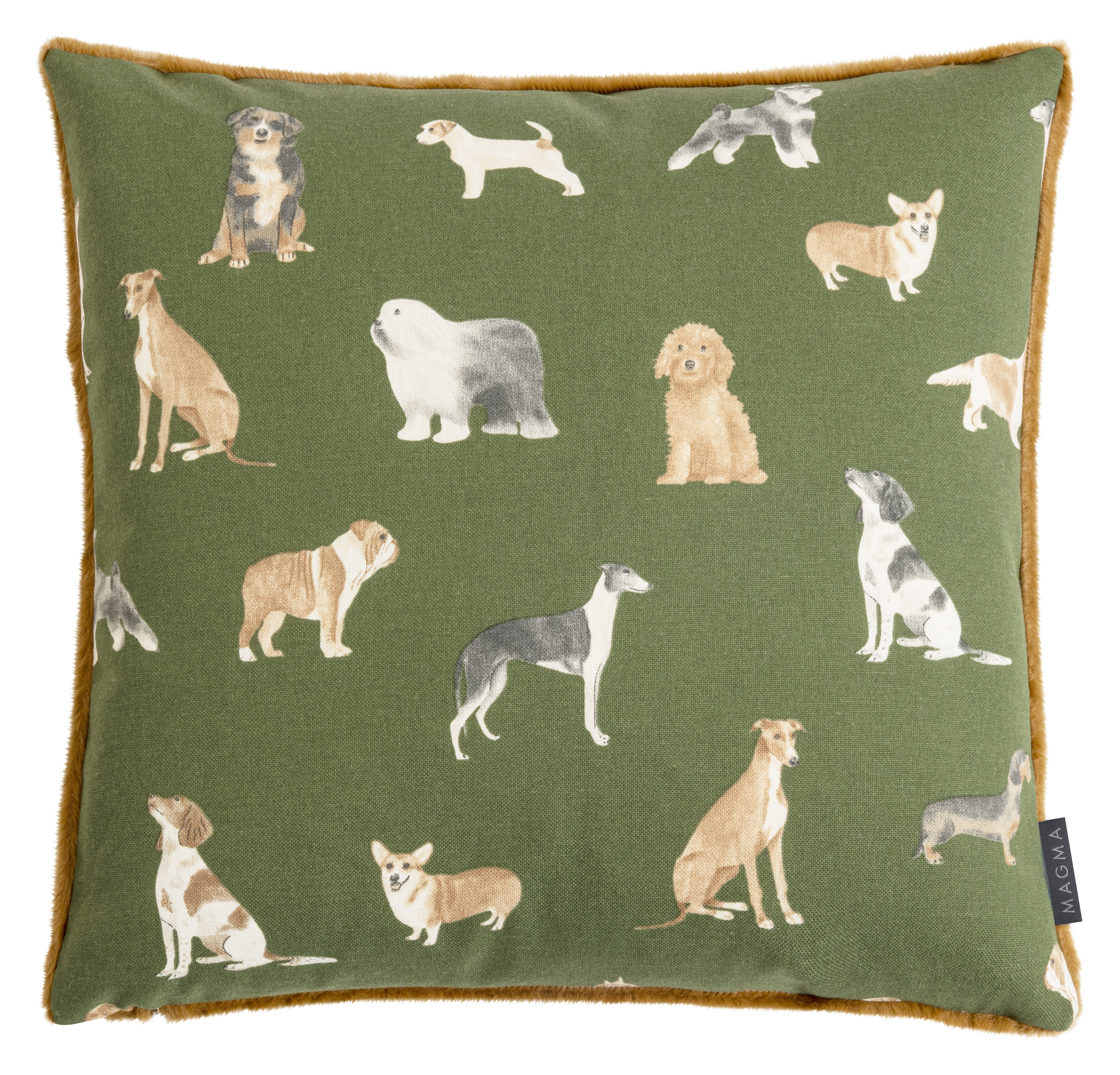 Magma Heimtex Kissenhülle Dog Mix 45x45cm DOG MIX in Farbe grün