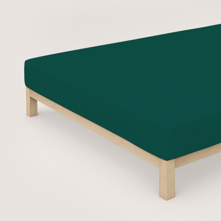 Schlafgut Casual Spannbettlaken ca. 180x200-200x200cm in Farbe Green Deep