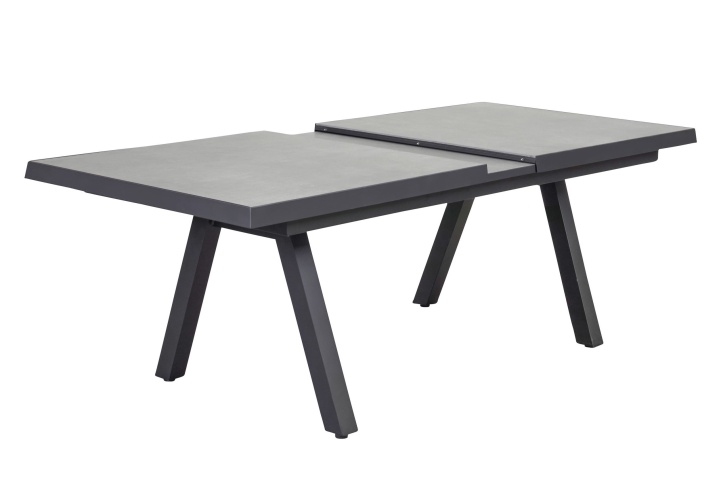 Ausziehtisch VIVERA in Schwarz L.C. Wholesaler Ausziehtisch VIVERA ca. H77 T100 cm in Platte Keramik Betonoptik