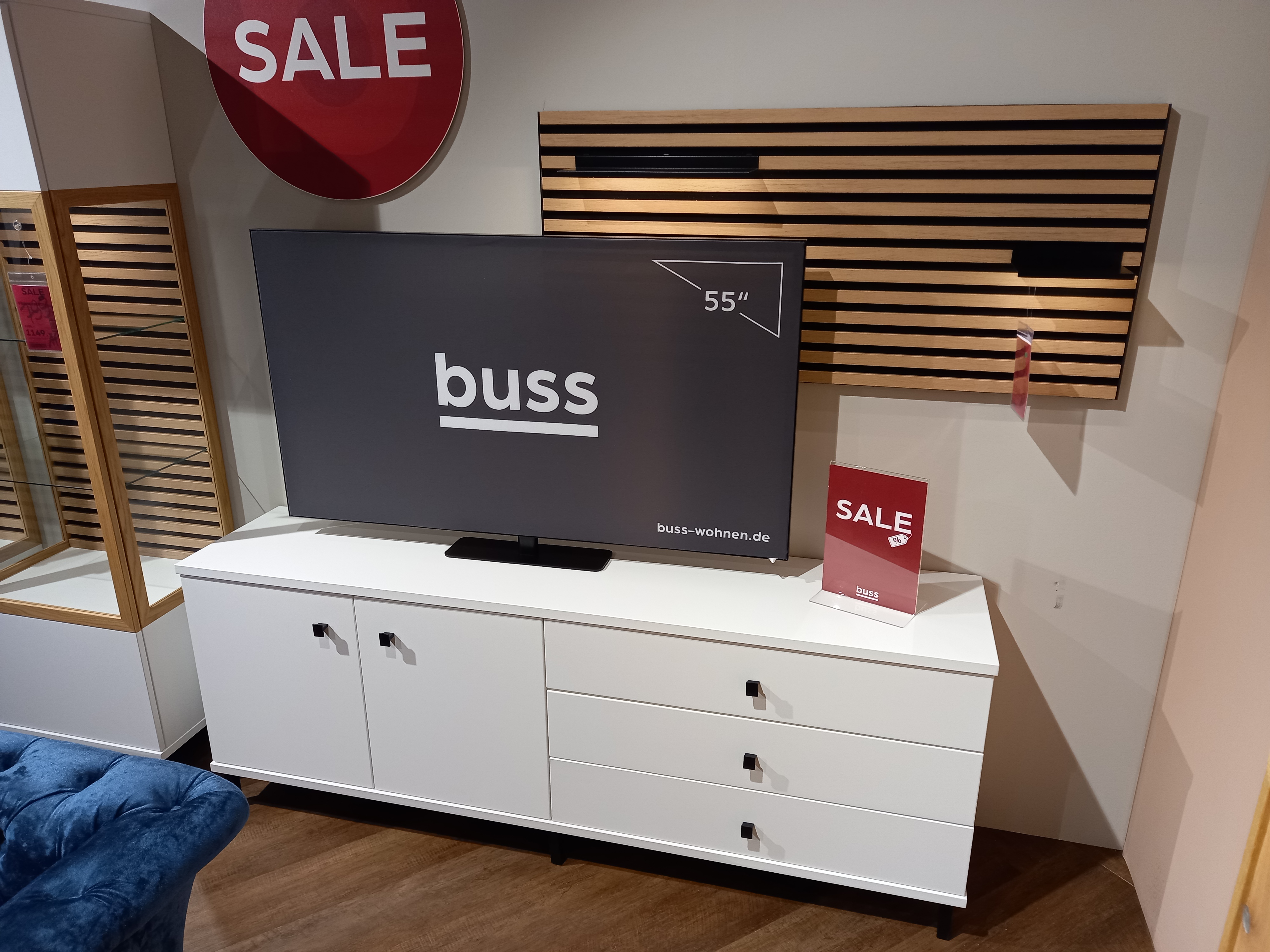 Wehrsdorfer Lowboardkombination in Farbe Front/Korpus weiß, Innenarchitektur, Computer-Ausrüstung, Überwachen, Bildschirm, Mobiliar