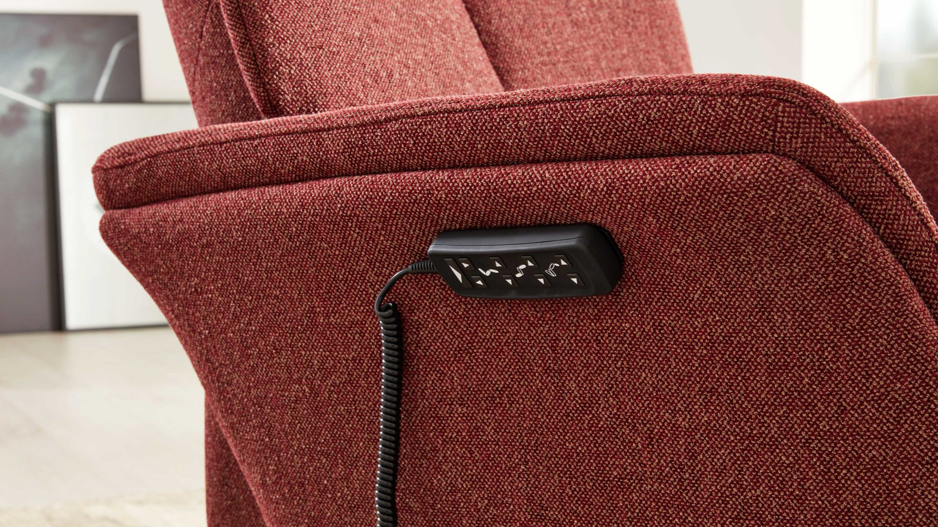Interliving Relaxsessel, 2-motorisch IL-4550 in Stoff Melange chianti/Sternfuß anthrazit 