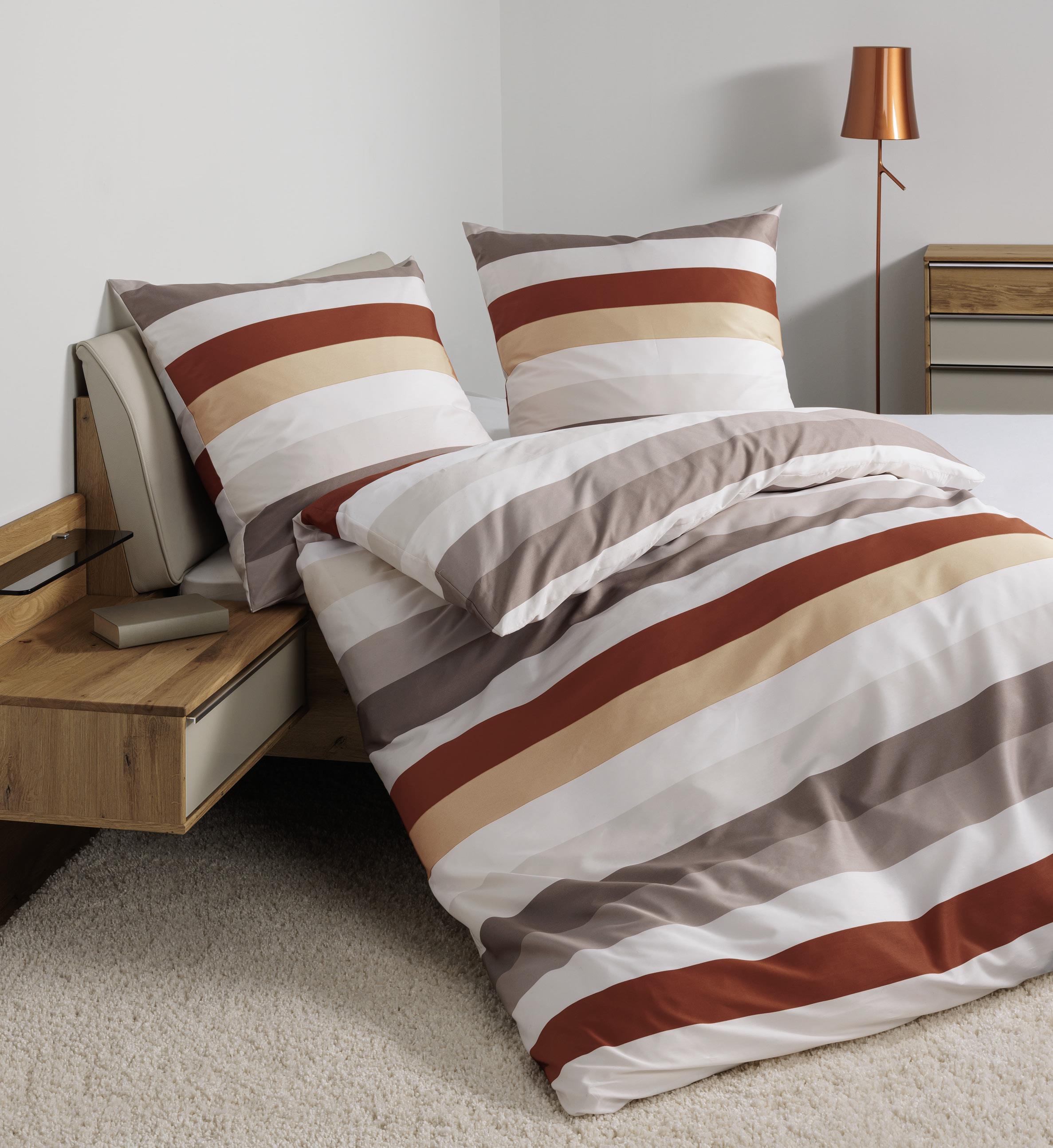 Janine Design Bettwäsche 155x220cm PALERMO in Farbe Beigerostorange