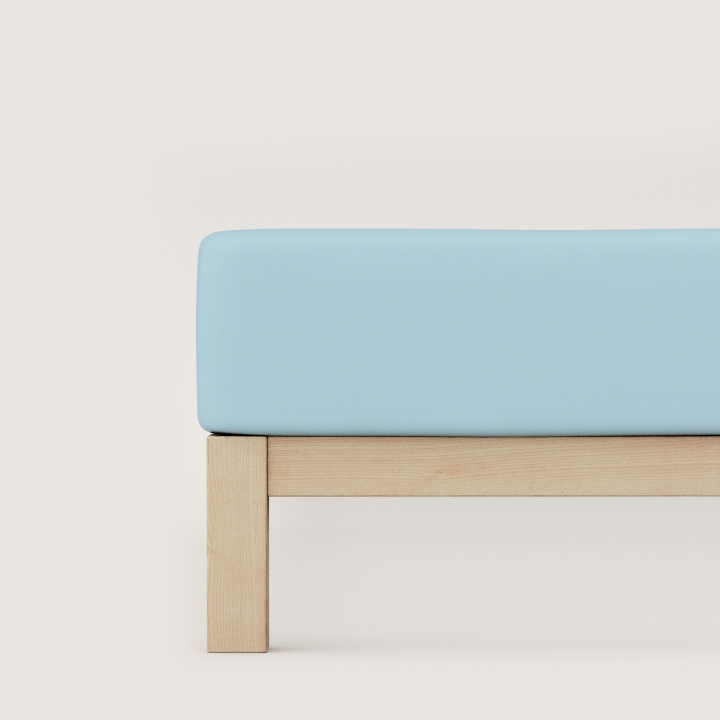 Schlafgut Casual Spannbettlaken ca. 120x200-130x200cm in Farbe Blue Light