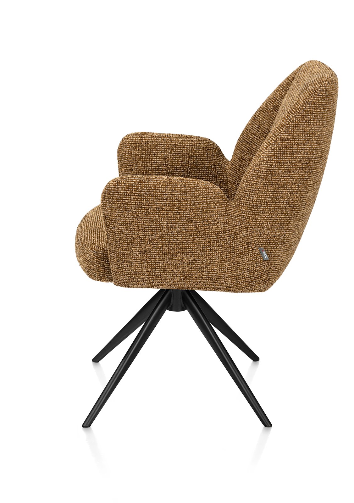 // Stoff Sevilla oker // Metallgestell off black // drehbar mit Rückholf. // ca. B60 H88 T66, Sessel, Polsterstuhl, Kugelhülsen-Sessel, Stoffbezug, Garnitur-Sessel