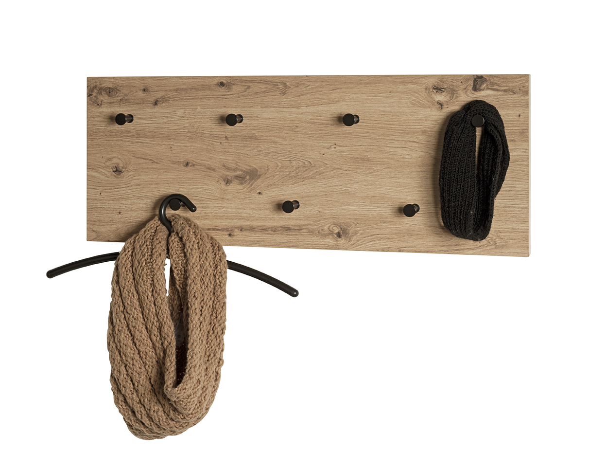 Wandgarderobe in Schwarz Haku Möbel Wandgarderobe in Eiche-schwarz, BHT ca.80x30x5cm, Kleiderständer