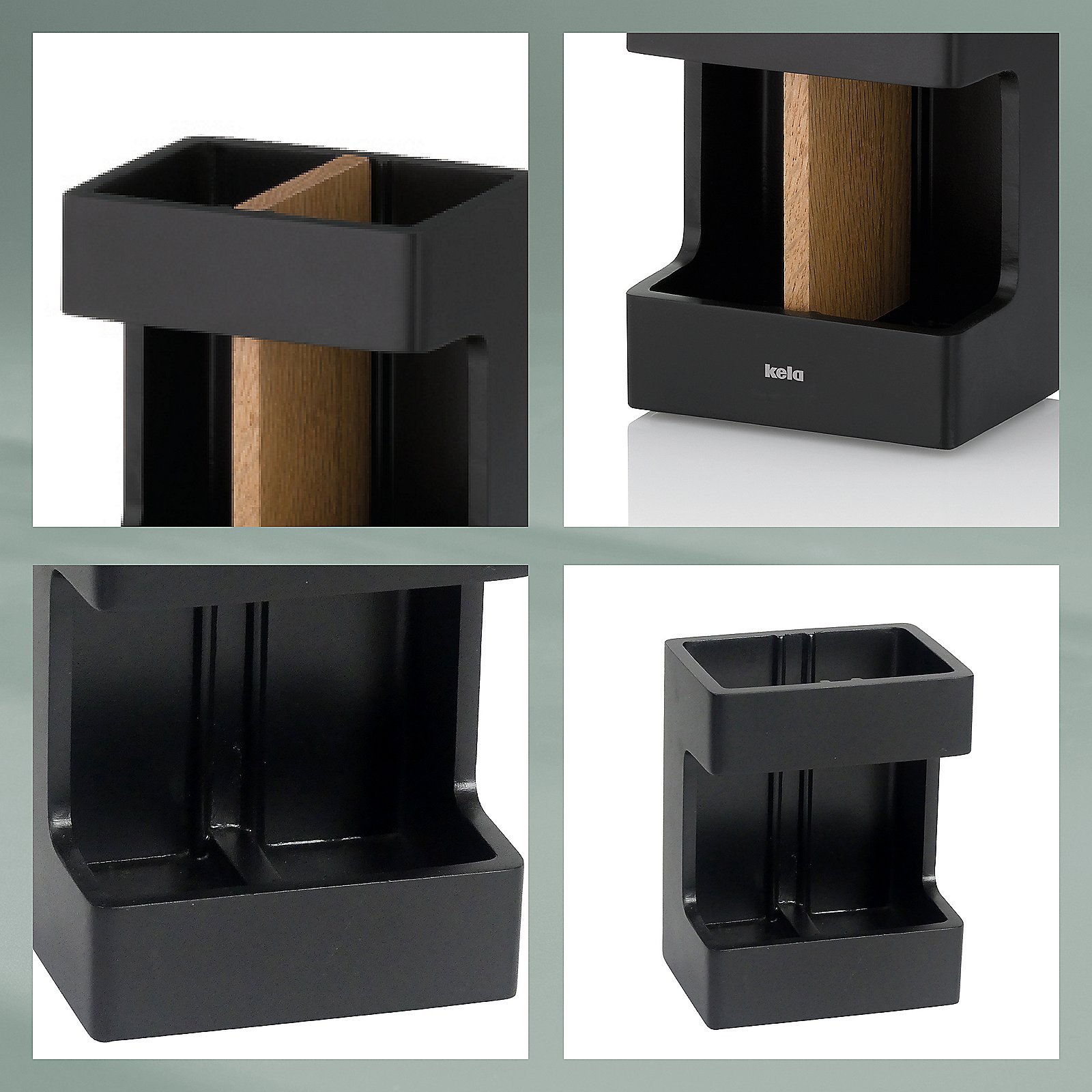 Kela Zahnbürstenhalter Cube CUBE in schwarz, messer, holzgriff, blockständer, schwarz, kela marke