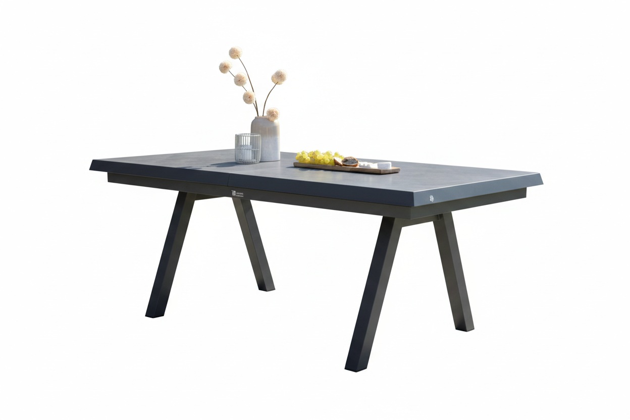 Interliving Ausziehtisch IL7011 ca. 200(260)x100cm in Platte sintered Stone Beton-Optik, Moebel, Tabelle, Kaffeetisch, Esstisch, Schreibtisch