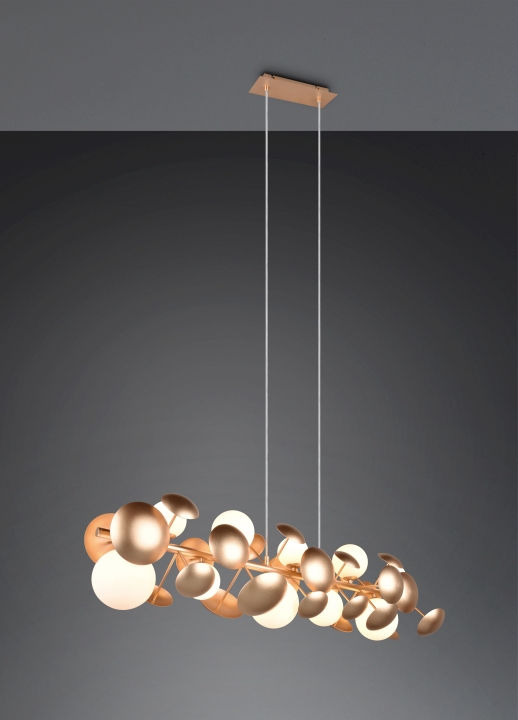 Trio Select Pendelleuchte BUBBLE in goldfarbig