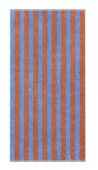 Cawö Duschtuch BOLD 70x140cm in Farbe blau/terra Cawö Duschtuch BOLD 70x140cm in Farbe blau/terra, Streifen, Orange, Blau, Rechteckig, Texturiert