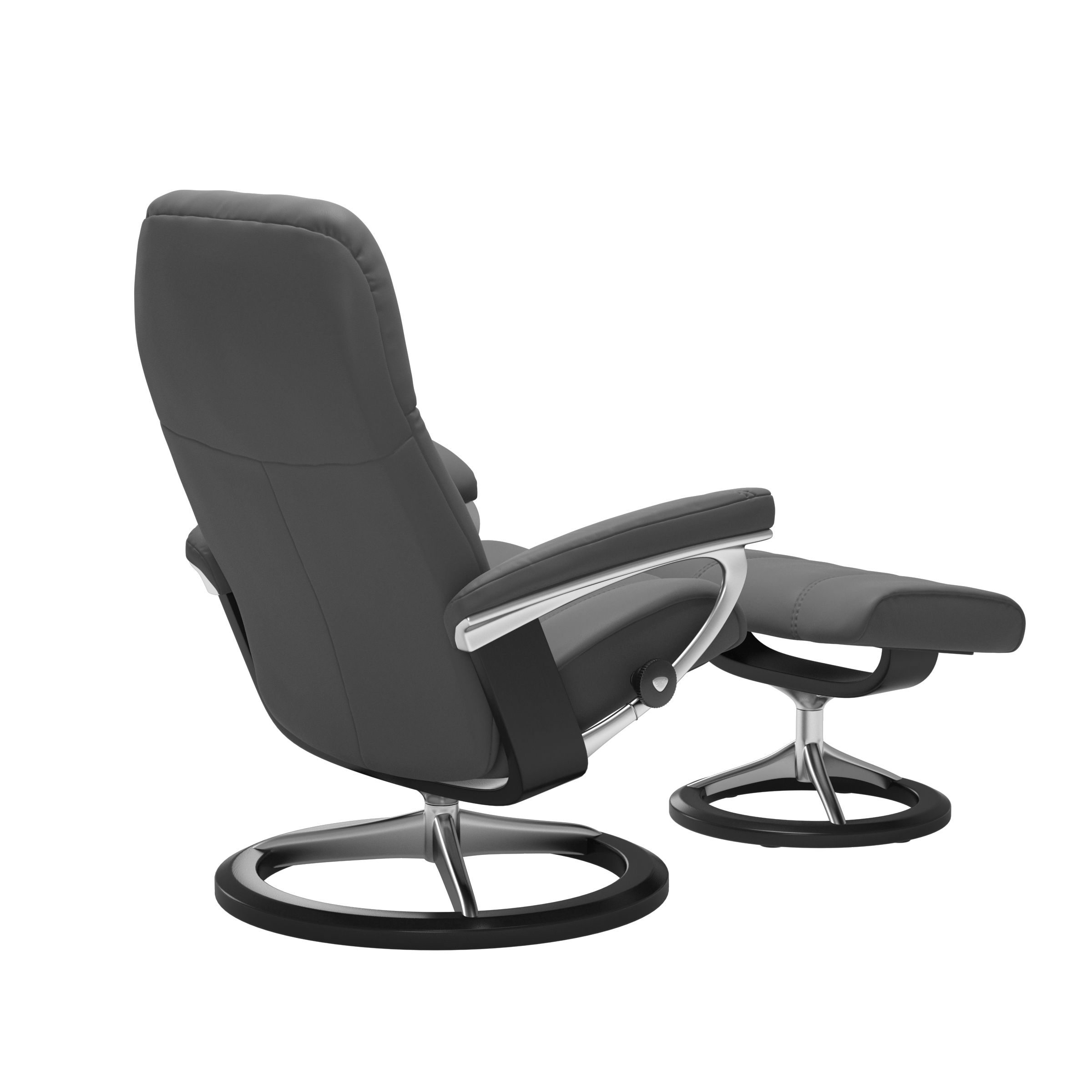 Stressless Sessel mit Hocker CONSUL SIGNATURE (M) in Leder Batick grey