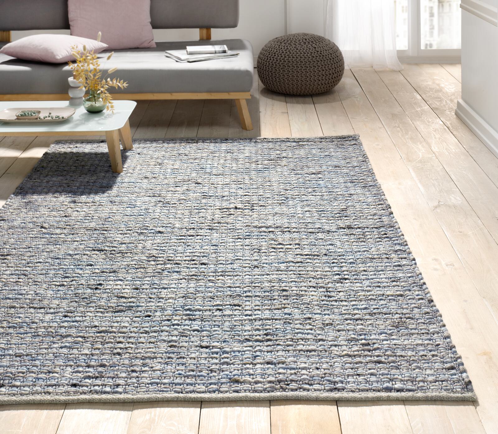 Tisca Handwebteppich Gonteno Flame ca. 170x230cm in Farbe grau bleu