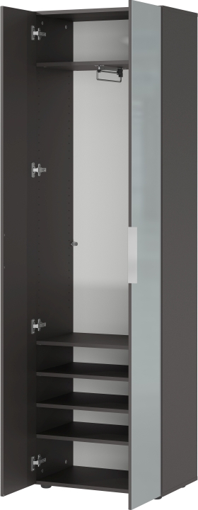 Germania Garderobenschrank GW-Genova in Farbe Graphit/Silbergrau