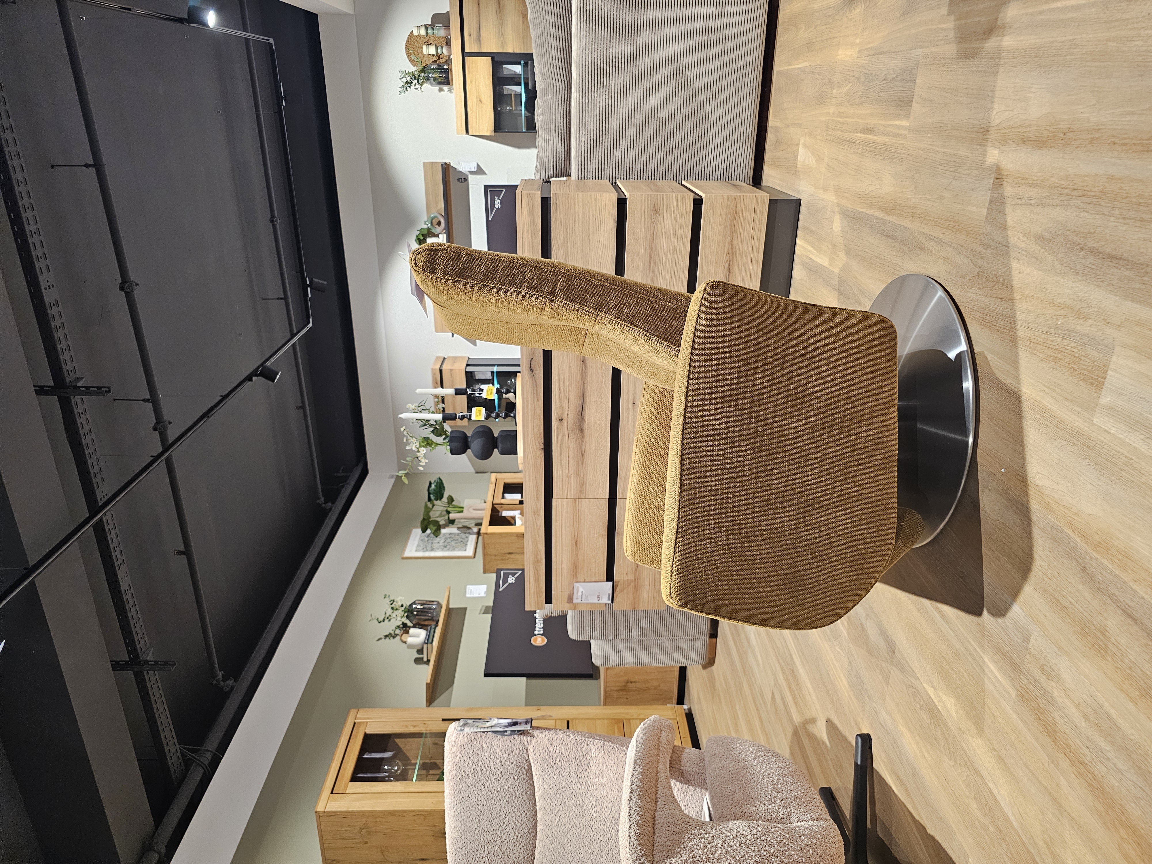 Poco Drehsessel RELAXLINE 1 in Paris gelb, stuhl, drehstuhl, braun, stoff, bürostuhl