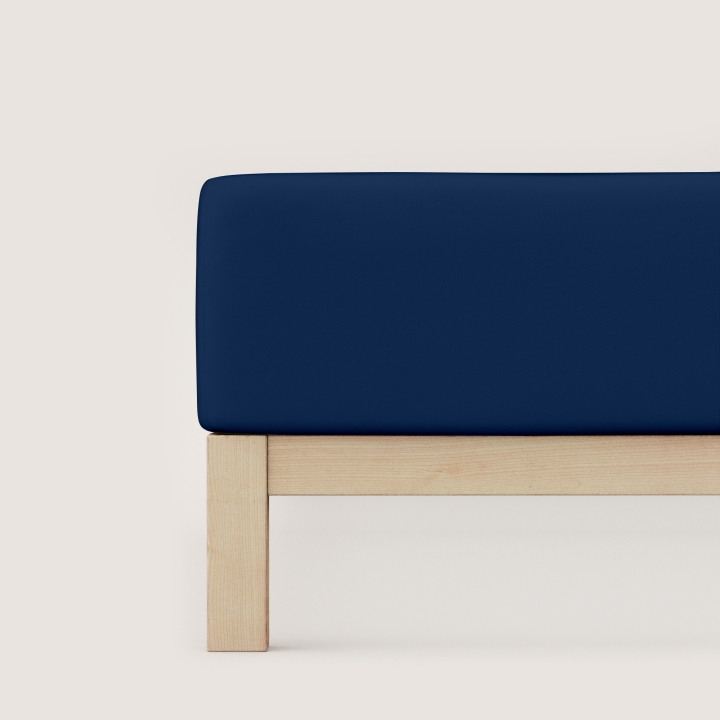 Schlafgut Pure Boxspring Spannbettlaken ca. 180x200-200x220cm in Farbe Blue Deep