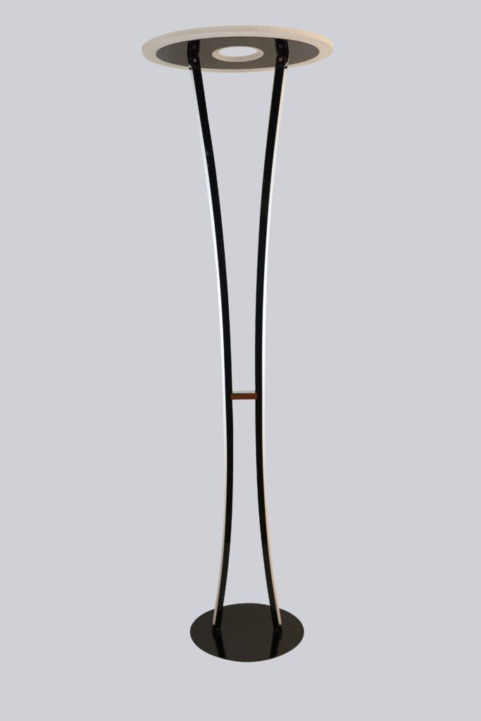 Global Technics LED-Stehleuchte ARNAS 1-flammig in Farbe schwarz, tischlampe, stehlampe, metall, schwarz, holz/holzoptik