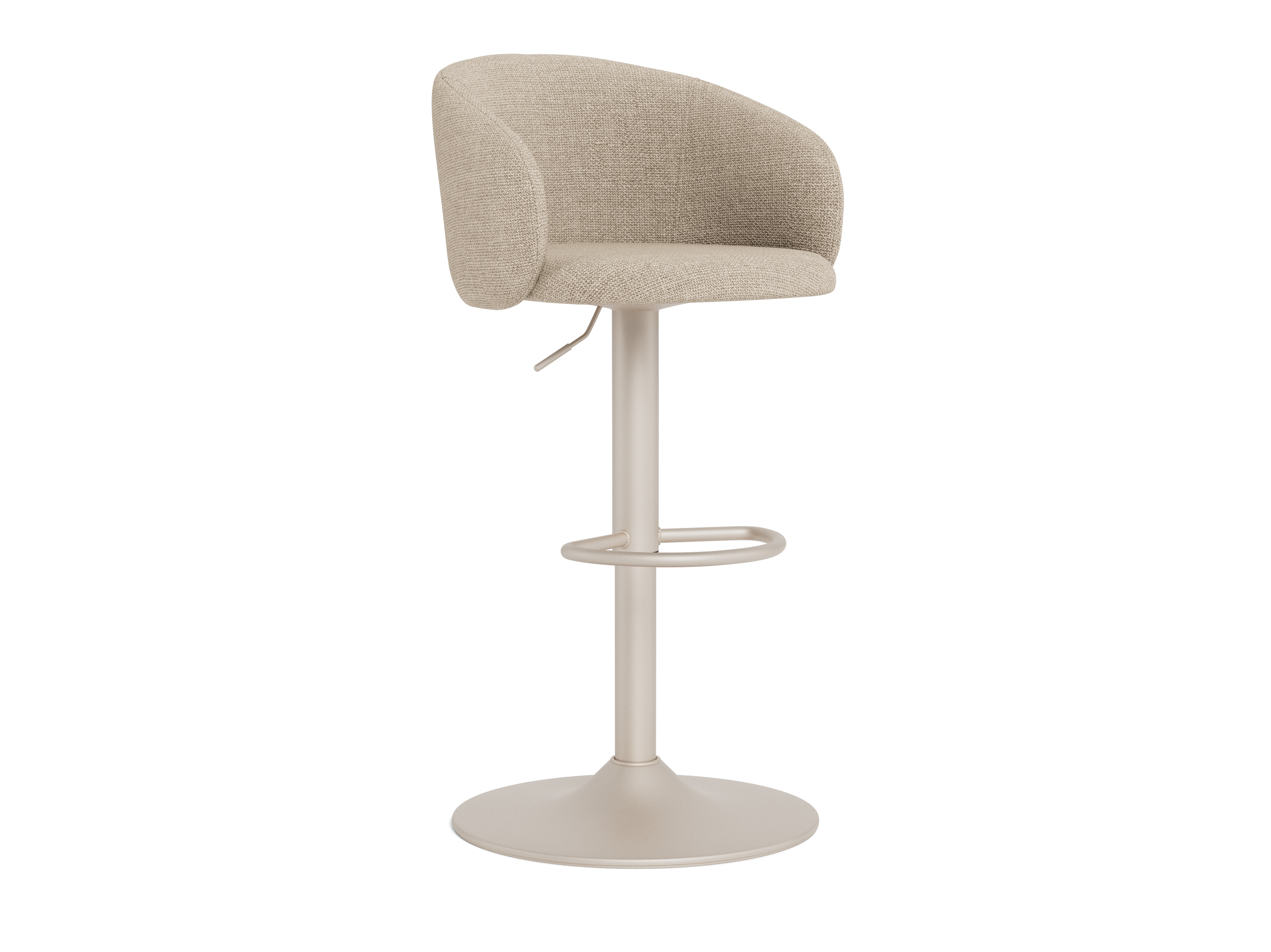 Barhocker ELEANOR in Stoff Basel beige 24, Barhocker, Stuhl, Beige, Stoffbezug, Metallgestell