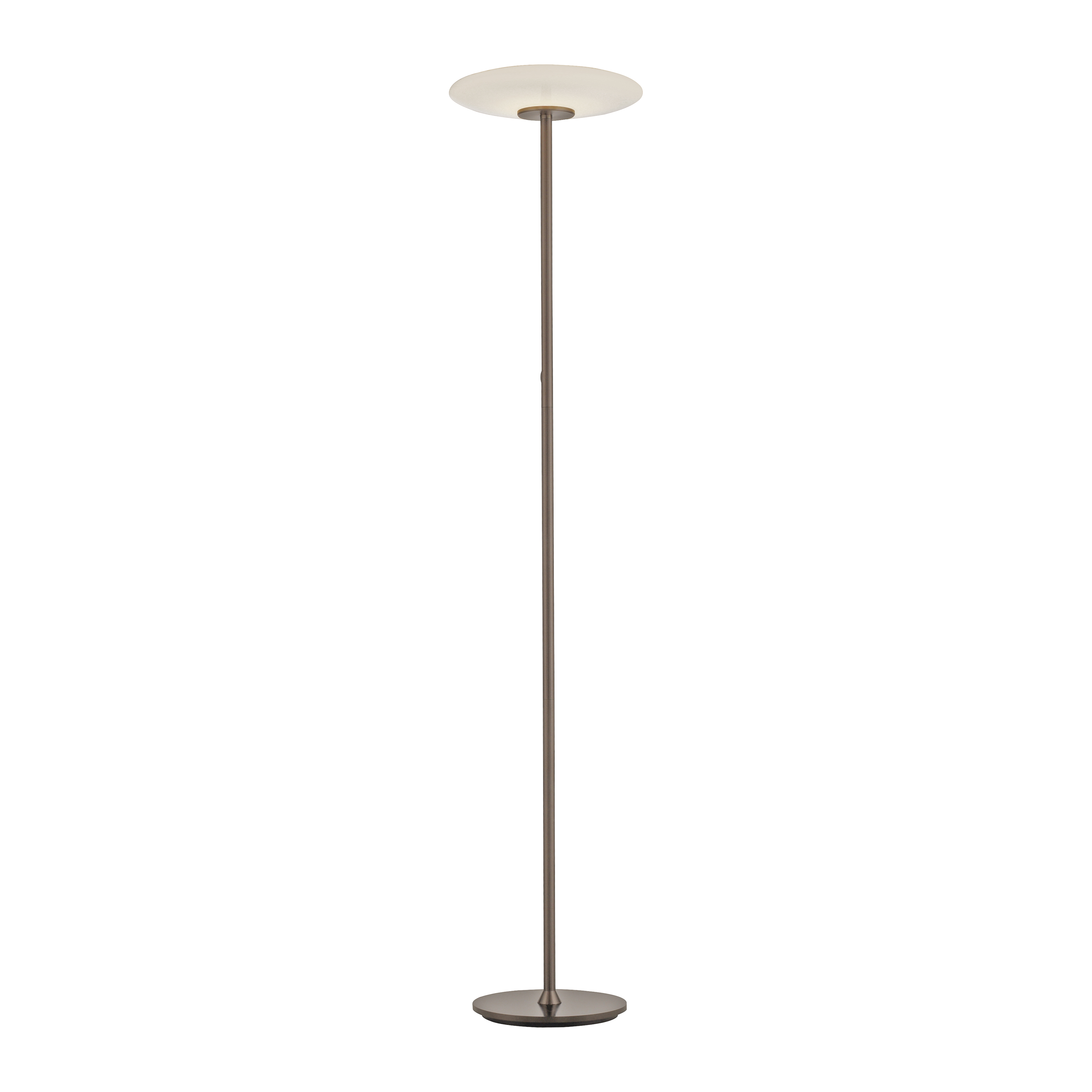 Paul Neuhaus LED-Stehleuchte PURE VITRUM 2-flammig in Farbe dark-metal brown, Stehleuchte, Standlampe, Metall, Beige, Rundschirm