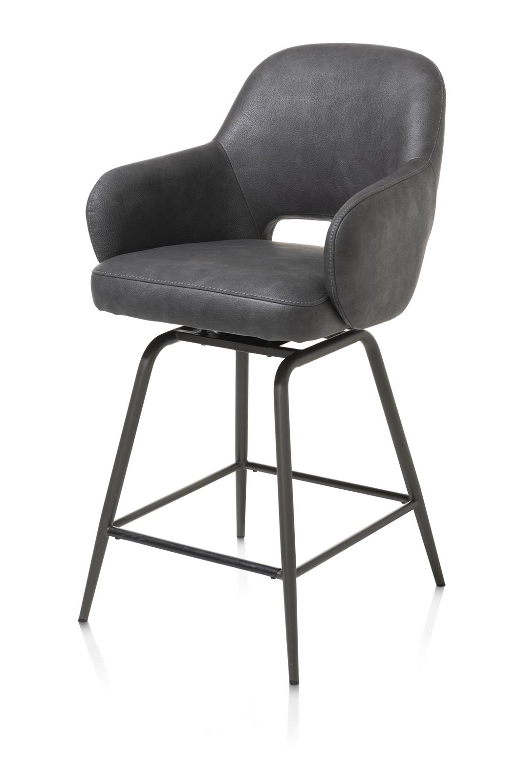 Henders & Hazel Barstuhl NIKOLAS ca. B57 H100 T59 cm in Stoff Mikrof. Pala anthrazit