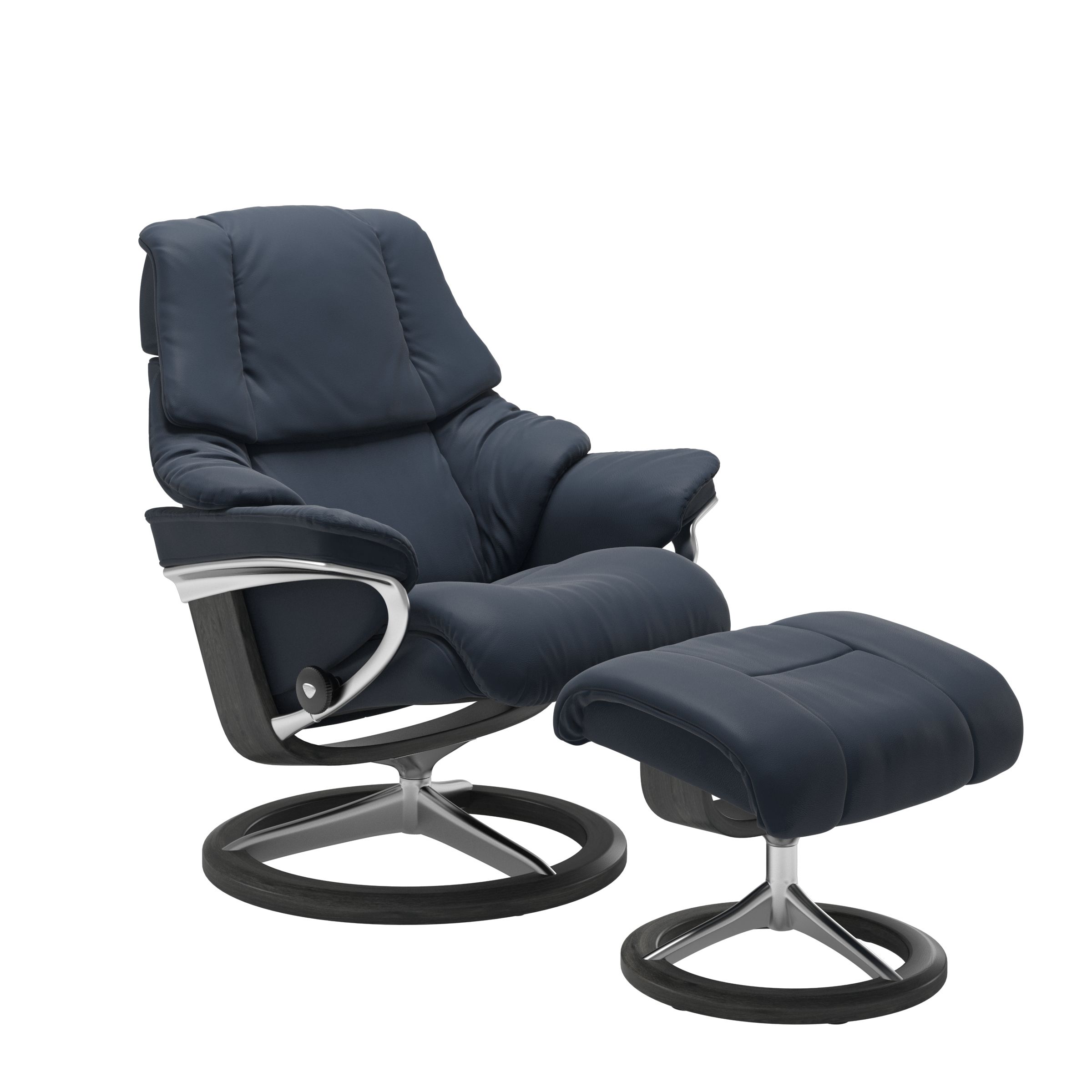 Stressless Sessel mit Hocker Reno Signature (L) in Leder Paloma Oxford Blue Stressless Sessel mit Hocker Reno Signature (L) in Leder Paloma Oxford Blue