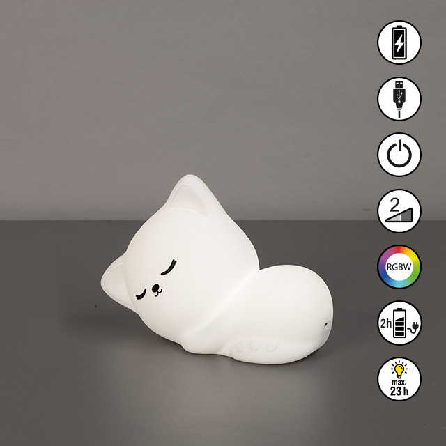 FH Lighting LED-Tischleuchte MIA in Silikon weiß