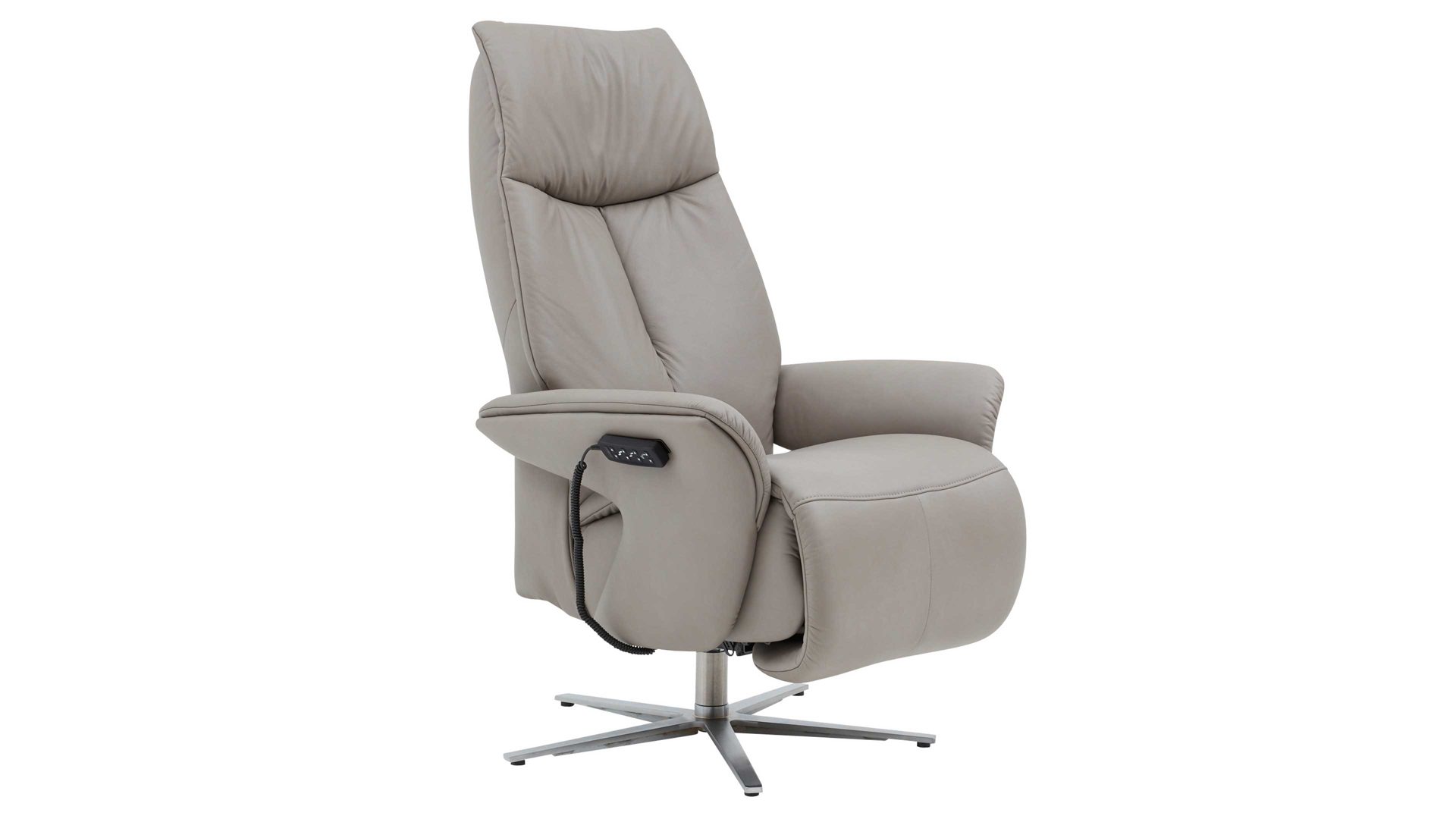 Interliving Relaxsessel, 2-motorisch IL-4552 in Leder Longlife Stahl/Sternfuß Edelstahloptik 