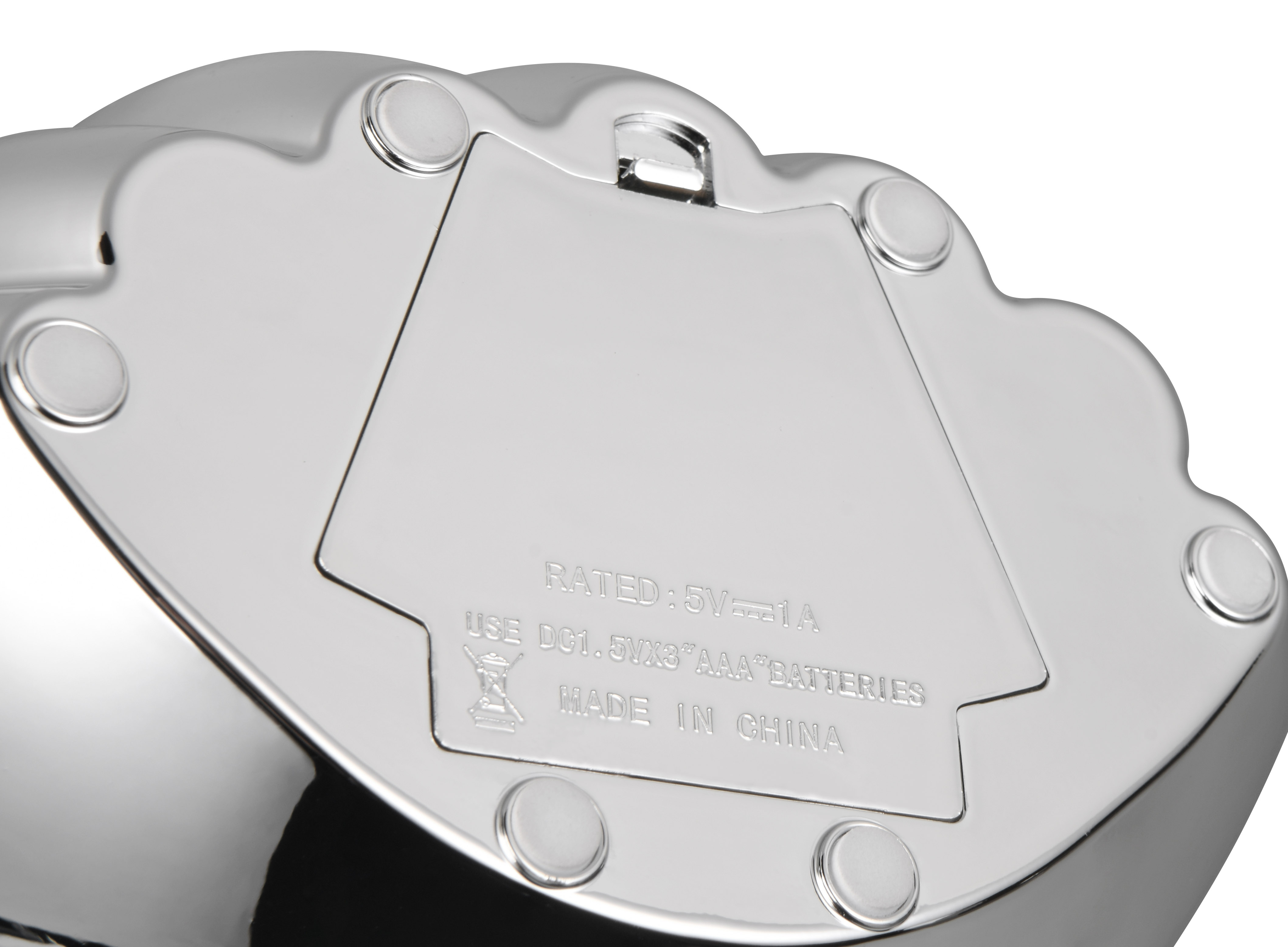 Reality Leuchten LED-Tischleuchte SHELLY in chrom, Kunststoff weiß, Silber