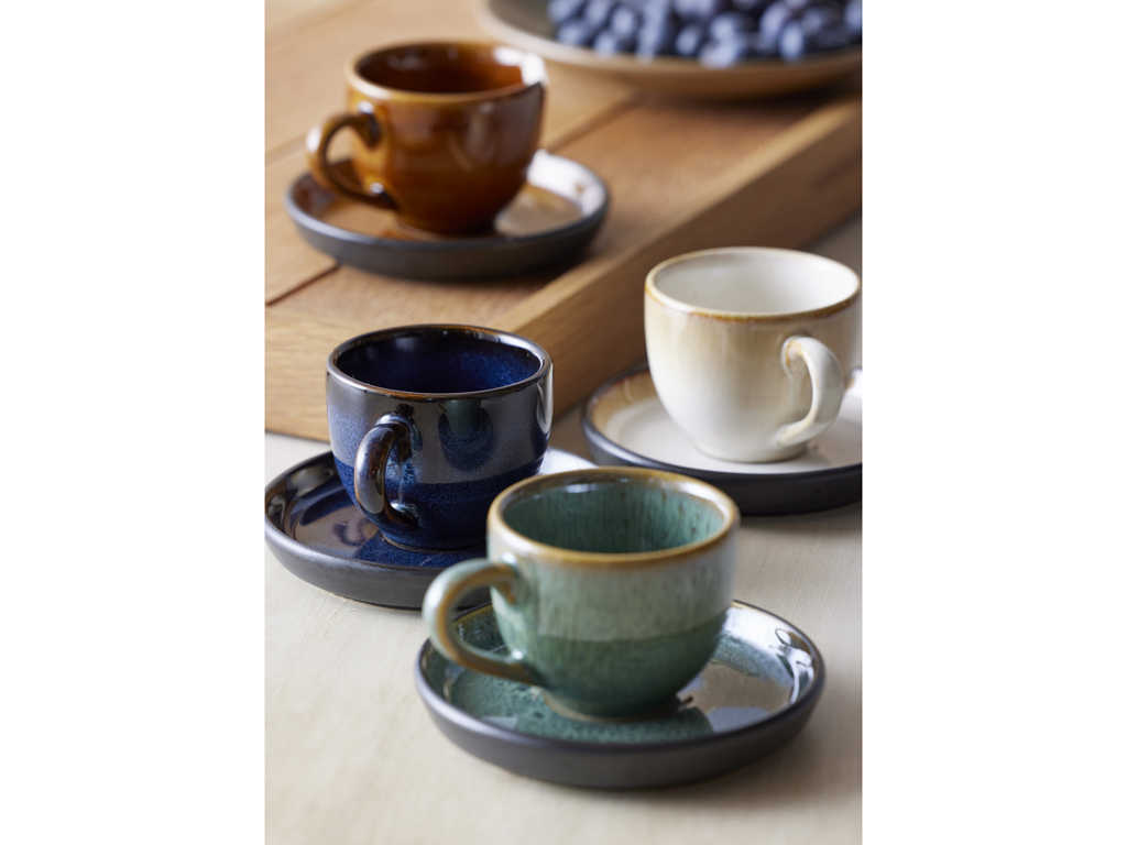 BITZ Espressotasse mit Untertasse 0,07 Liter in Farbe grün/schwarz BITZ Espressotasse mit Untertasse 0,07 Liter in Farbe grün/schwarz