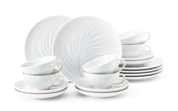 Seltmann Weiden Teeservice 18-teilig klein LIBERTY in Farbe weiß Seltmann Weiden Teeservice 18-teilig klein LIBERTY in Farbe weiß, Geschirrset, Teller, Becher, Kaffeetassen, Porzellan