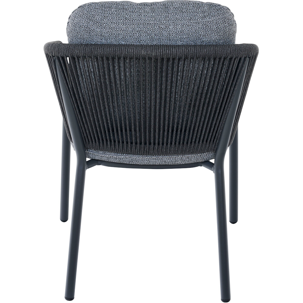 Stapelsessel MERANO in Farbe Aluminium anthrazit/Kissen aus Polyester, 350 g/m² in silber grau, Stuhl, Mobiliar, Kissen, Dekoration für Zuhause