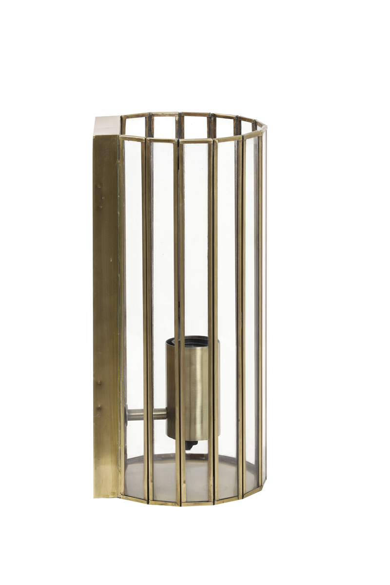 Wandleuchte STROBY in antik bronze / Glas