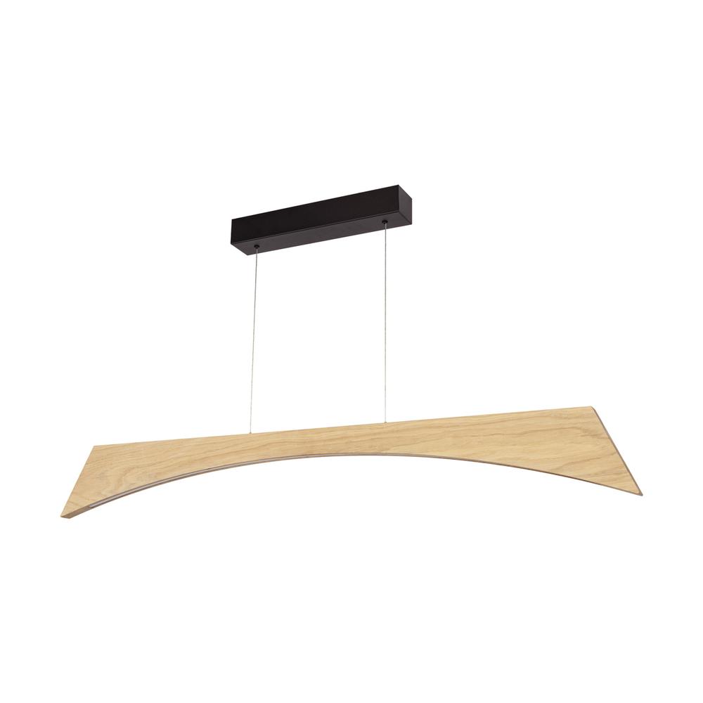 Hängelampe KILIAN in Schwarz Spot Light LED-Pendelleuchte Kilian in Eichenholz/Schwarz
