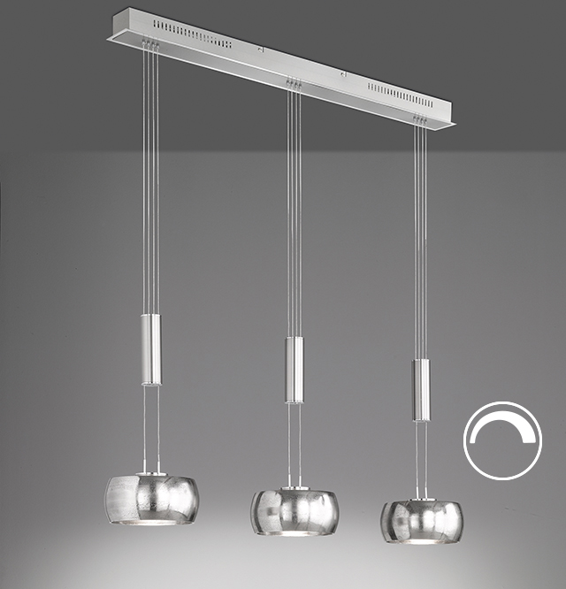 Fischer & Honsel LED-Pendelleuchte COLETTE 3-flammig in Farbe Nickel matt/Metall nickelfarbig antik Fischer & Honsel LED-Pendelleuchte COLETTE in Nickel matt/Metall nickelfarbig antik