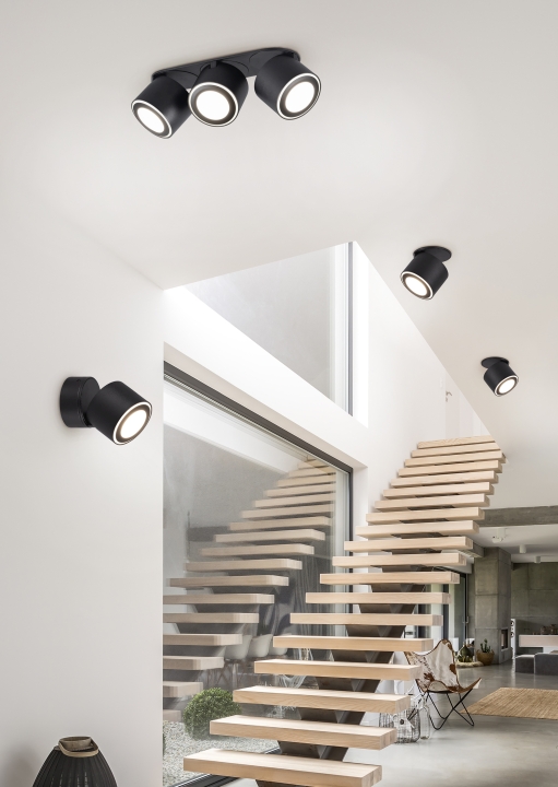Trio LED-Deckenleuchte TAURUS 1-flammig in Farbe schwarz matt Trio LED-Deckenleuchte TAURUS in schwarz matt