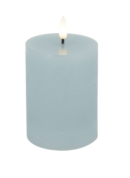 L.C. Wholesaler LED-Stumpenkerze SUMMER ca. Ø 7,5, H 10cm in summer blue rustic