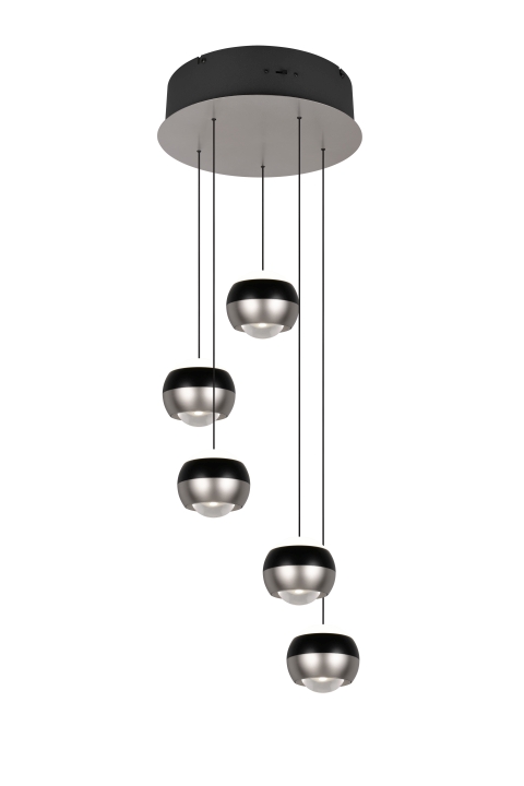 Trio Select LED-Pendelleuchte ORBIT 5-flammig in Farbe Nickel matt Trio Select LED-Pendelleuchte ORBIT 5-flammig in Farbe Nickel matt