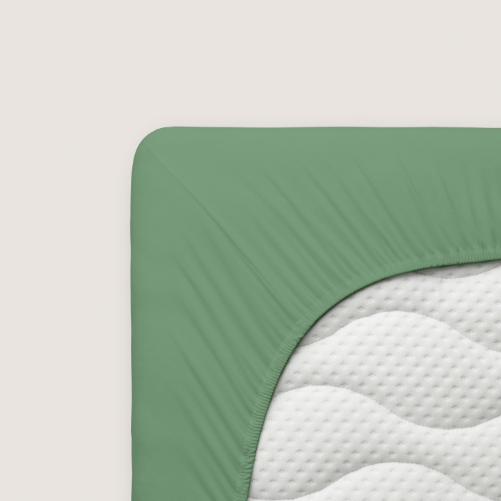 Schlafgut Pure Spannbettlaken ca. 180x200-200x220cm in Farbe Green Mid