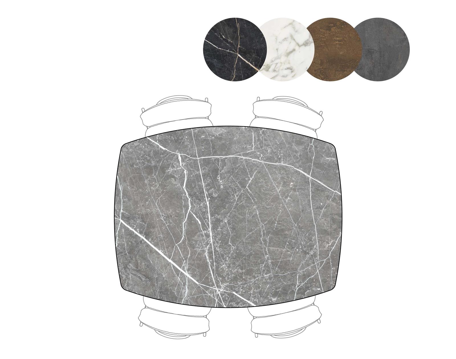 Henders & Hazel Esstisch PALACE ca. B120 H77 T150 cm in Platte Marmoroptik hellgrau