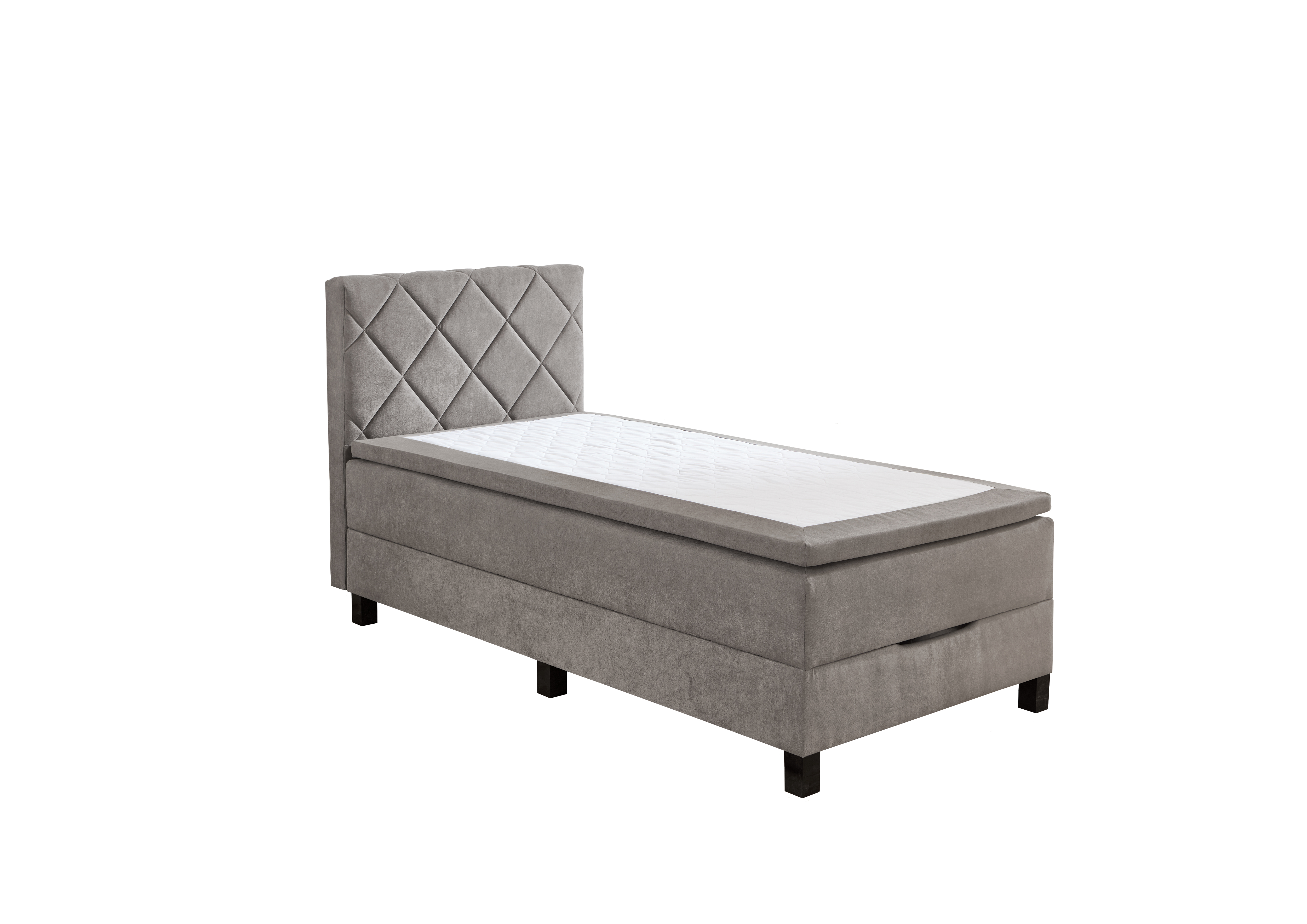 Sun Garden Boxspringbett JEFF ca. 120x200cm in Stoff uni hellgrau