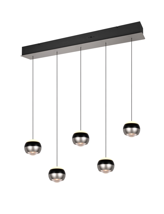 Trio Select LED-Pendelleuchte ORBIT 5-flammig in Farbe Nickel matt