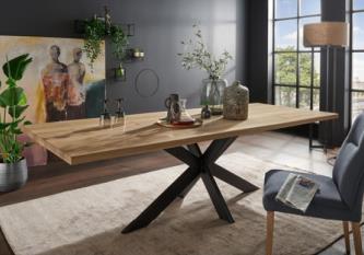 Frankenmöbel Esstisch TI-0600 in Platte Wildeiche massiv geölt, Esszimmer, Esstisch, Mobiliar, Tabelle, Kaffeetisch