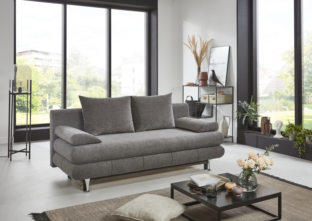 Sun Garden Schlafsofa BENFELD ca. 140x188cm in Stoff grau