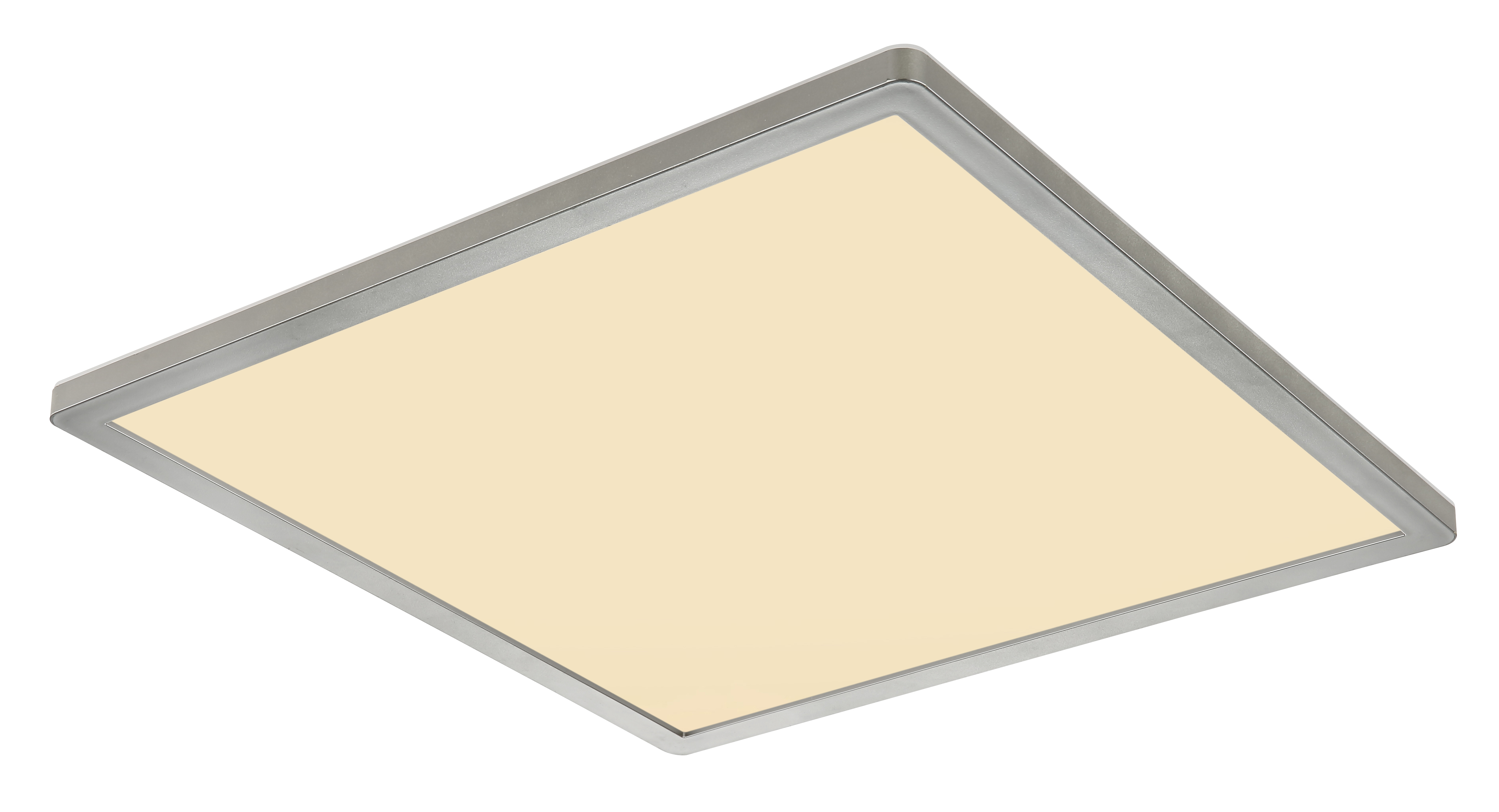 Globo LED-Deckenleuchte SAPANA ca. 42x42cm in Kunstoff Nickel matt/Opal weiß